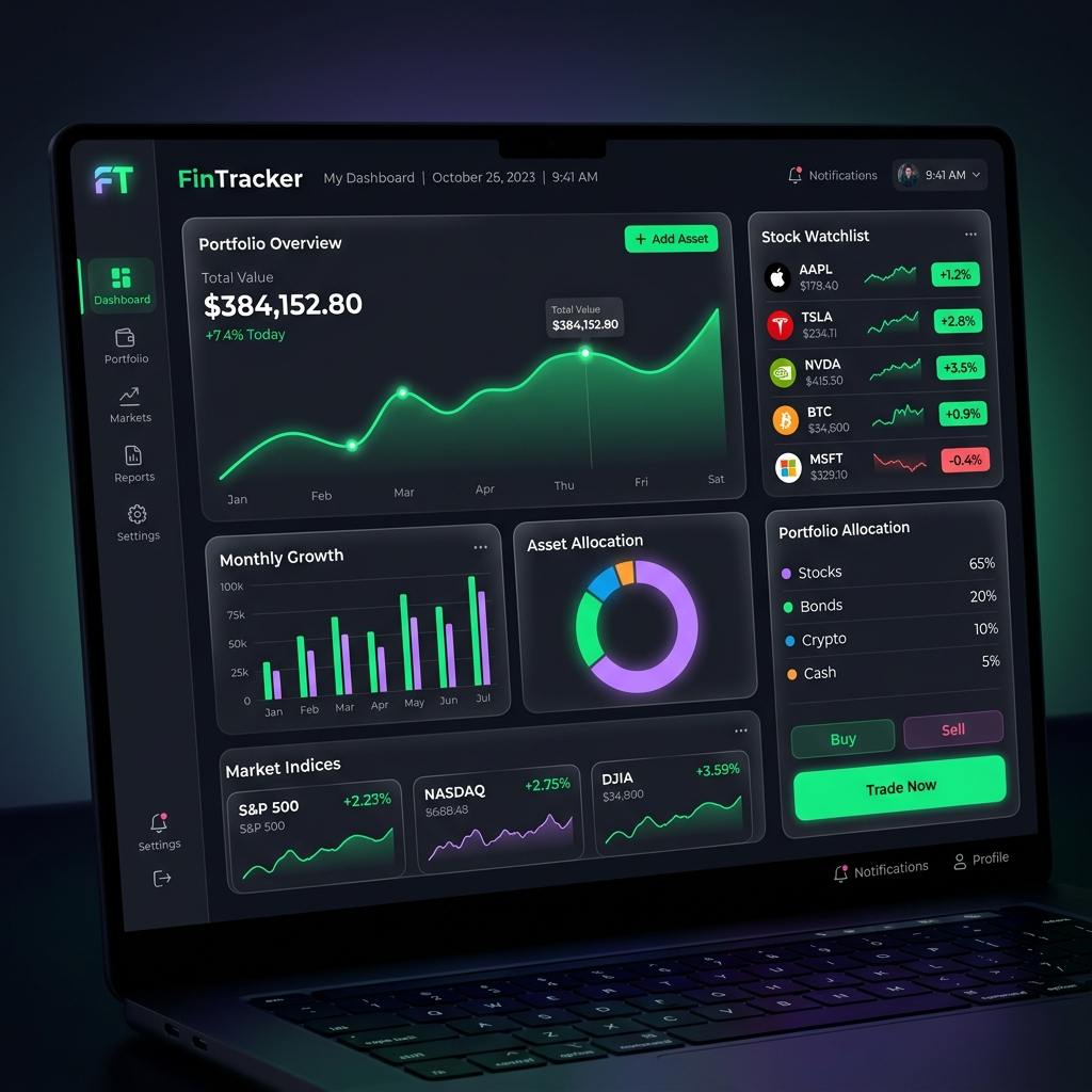 FinTracker Dashboard Mockup
